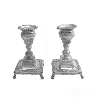 Pair English Sterling Silver Candlesticks 1906